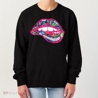 Biting Lips 420 Weed Cannabis Marijuana Stoner Gift Women's Sweatshirt thumb 0