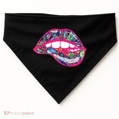 Biting Lips 420 Weed Cannabis Marijuana Stoner Gift USA-Made Doggie Bandana