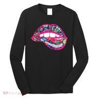 Biting Lips 420 Weed Cannabis Marijuana Stoner Gift Long Sleeve Shirt thumb 0