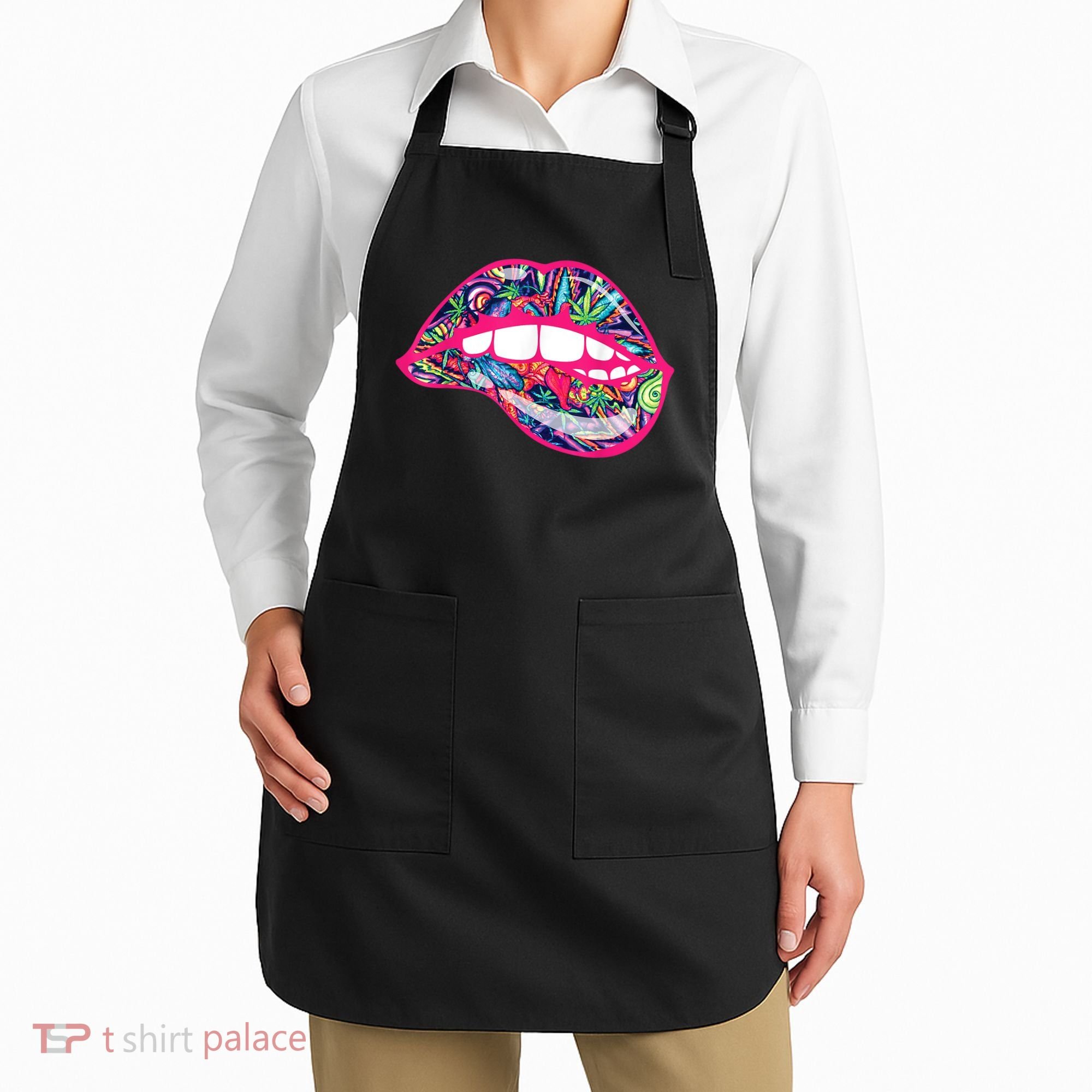 Biting Lips 420 Weed Cannabis Marijuana Stoner Gift Apron