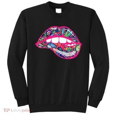Biting Lips 420 Weed Cannabis Marijuana Stoner Gift Sweatshirt