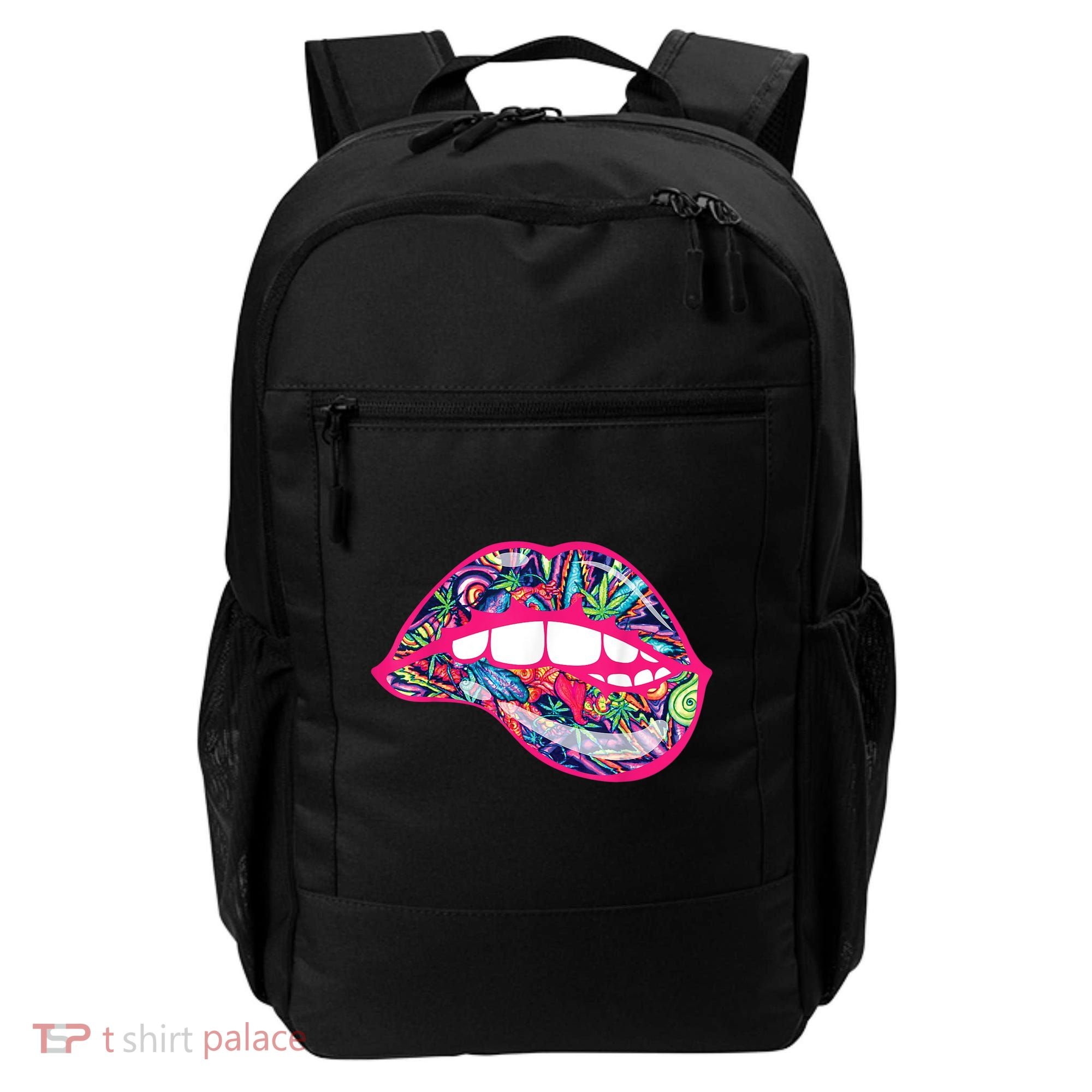 Biting Lips 420 Weed Cannabis Marijuana Stoner Gift Backpack
