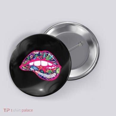 Biting Lips 420 Weed Cannabis Marijuana Stoner Gift Button