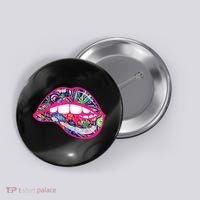 Biting Lips 420 Weed Cannabis Marijuana Stoner Gift Button thumb 0