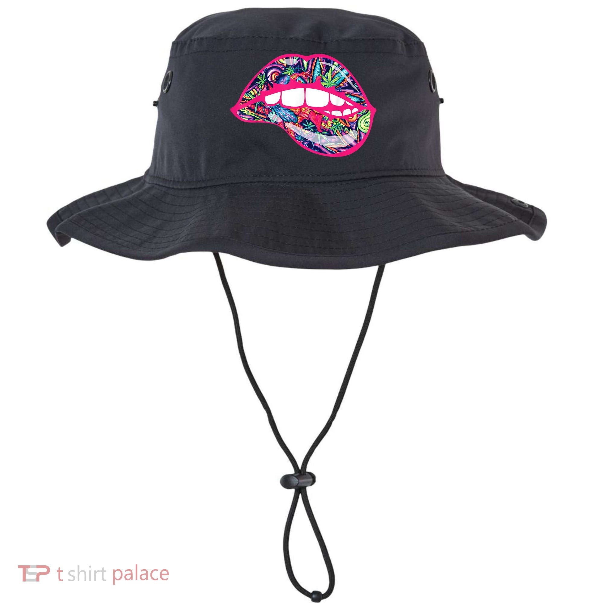 Biting Lips 420 Weed Cannabis Marijuana Stoner Gift Bucket Hat