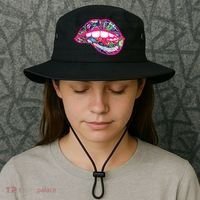Biting Lips 420 Weed Cannabis Marijuana Stoner Gift Bucket Hat thumb 3
