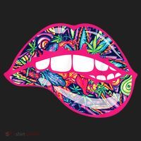 Biting Lips 420 Weed Cannabis Marijuana Stoner Gift Beanie thumb 2