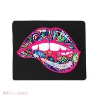 Biting Lips 420 Weed Cannabis Marijuana Stoner Gift Mousepad thumb 0