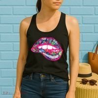 Biting Lips 420 Weed Cannabis Marijuana Stoner Gift Women's Tank Top thumb 2