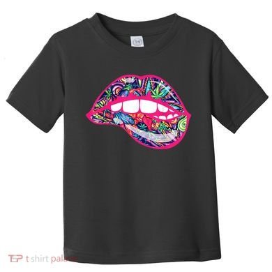 Biting Lips 420 Weed Cannabis Marijuana Stoner Gift Toddler T-Shirt