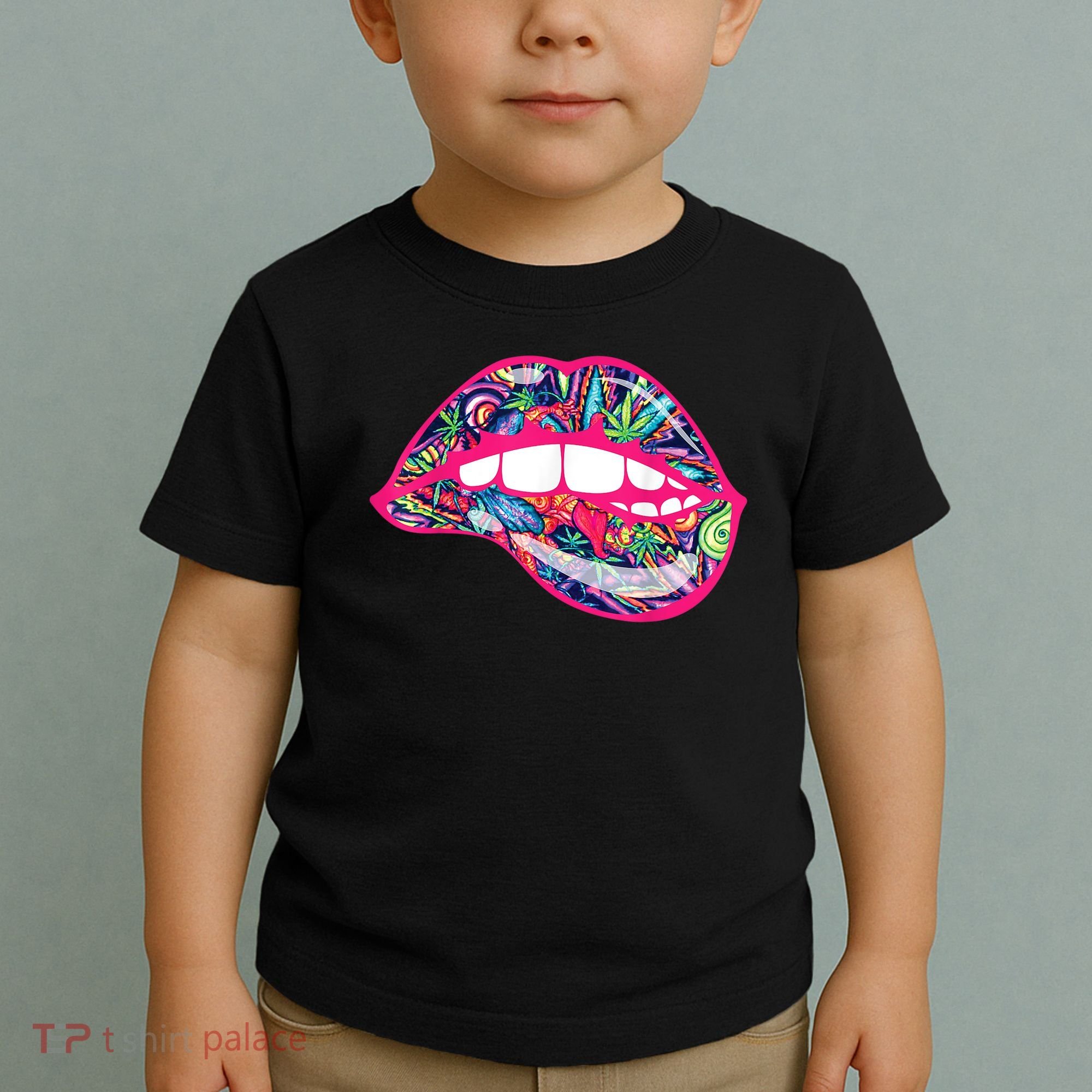 Biting Lips 420 Weed Cannabis Marijuana Stoner Gift Toddler T-Shirt
