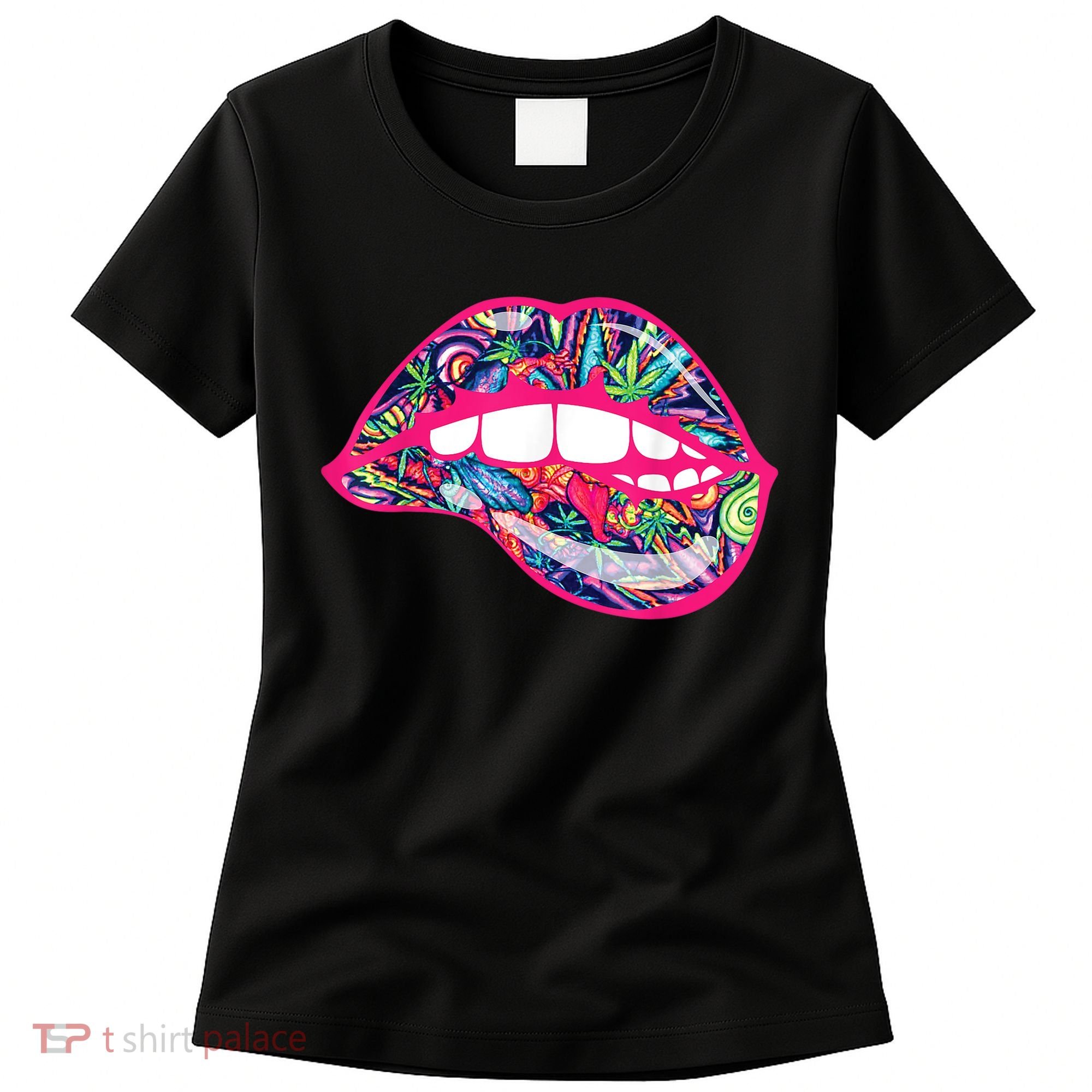 Biting Lips 420 Weed Cannabis Marijuana Stoner Gift Women's T-Shirt
