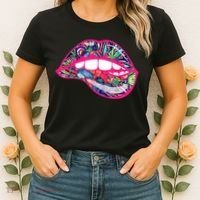 Biting Lips 420 Weed Cannabis Marijuana Stoner Gift Women's T-Shirt thumb 2