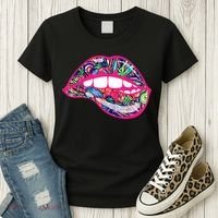 Biting Lips 420 Weed Cannabis Marijuana Stoner Gift Women's T-Shirt thumb 3