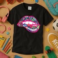 Biting Lips 420 Weed Cannabis Marijuana Stoner Gift Kids T-Shirt thumb 3