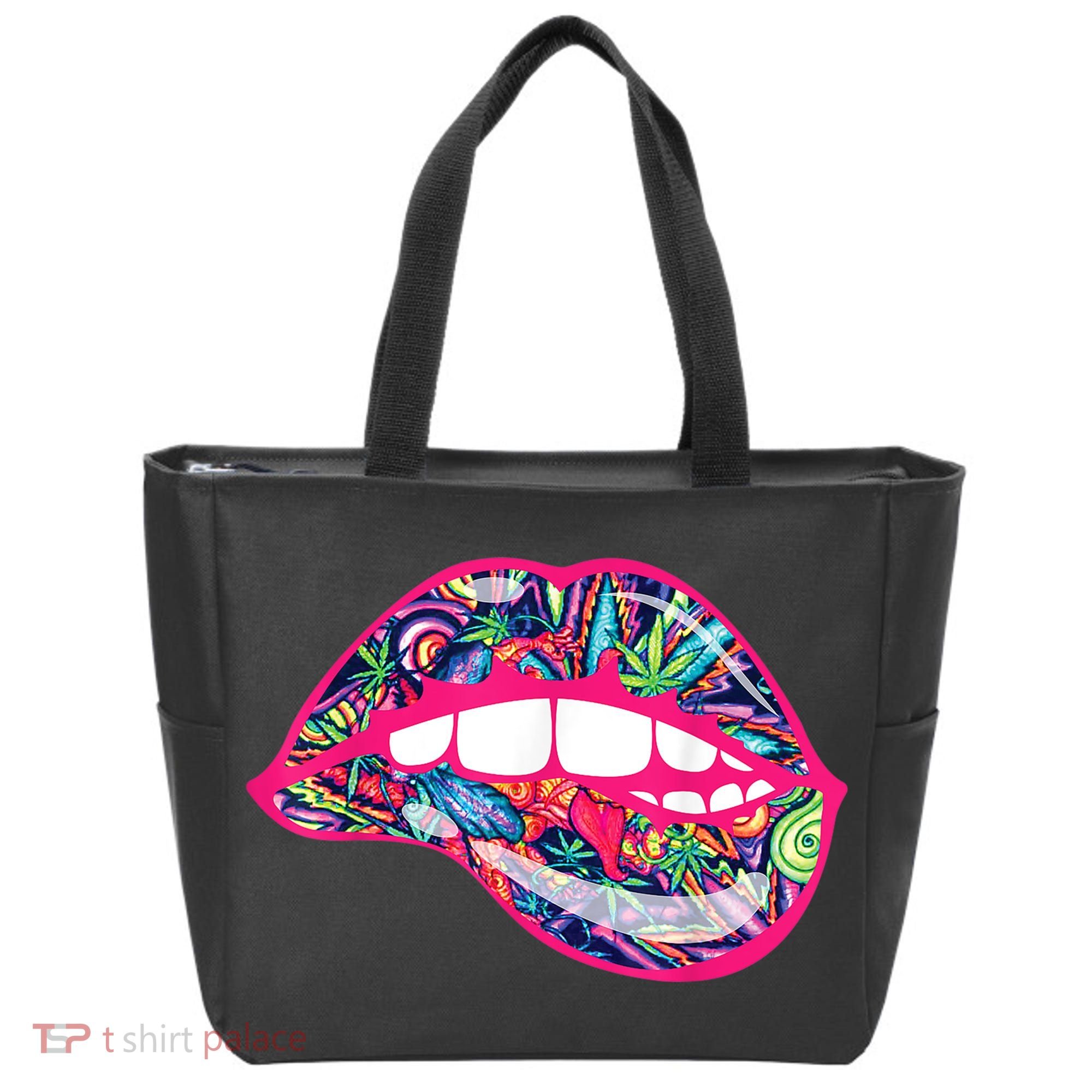Biting Lips 420 Weed Cannabis Marijuana Stoner Gift Tote Bag