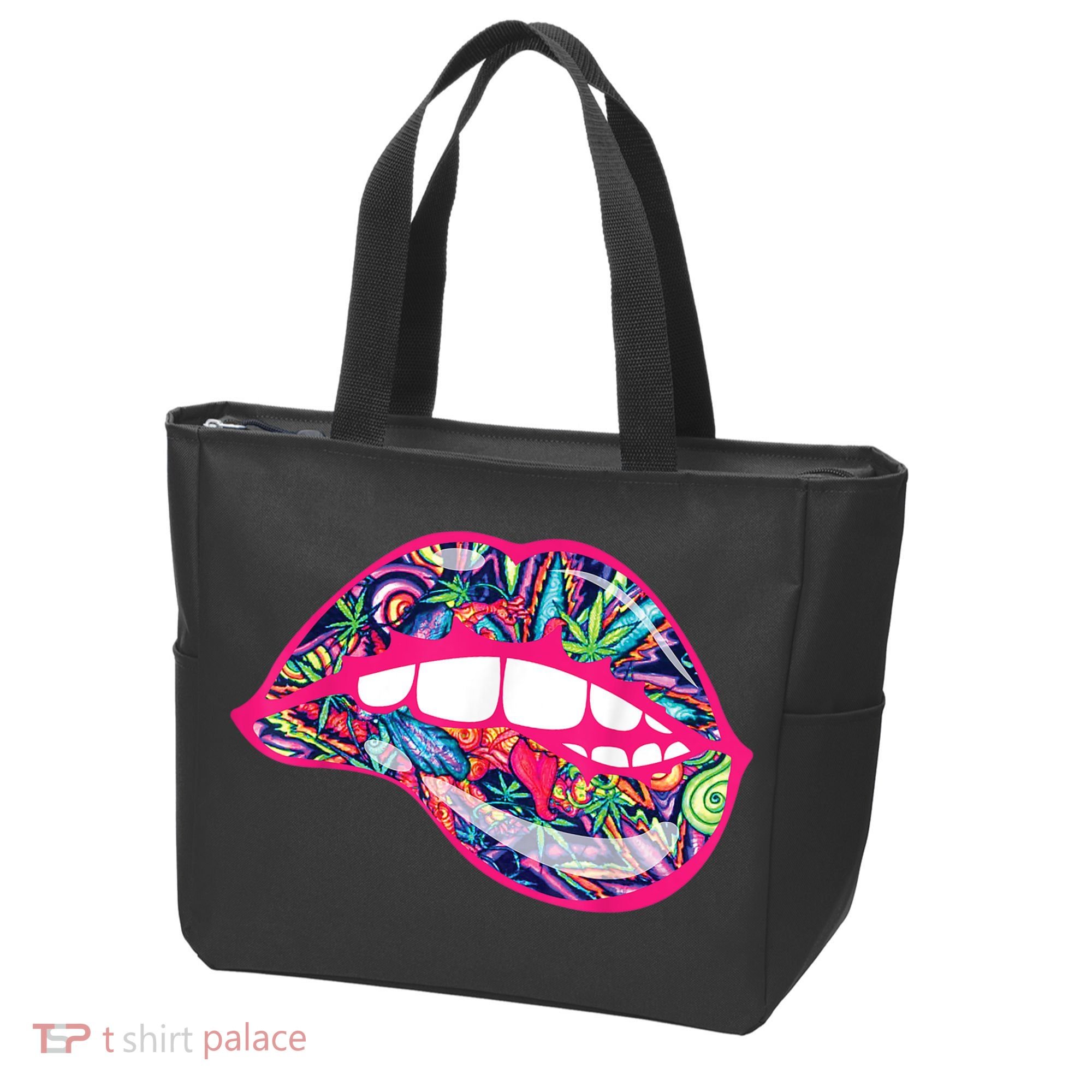 Biting Lips 420 Weed Cannabis Marijuana Stoner Gift Tote Bag