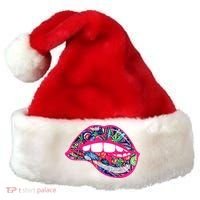Biting Lips 420 Weed Cannabis Marijuana Stoner Gift Santa Hat thumb 0