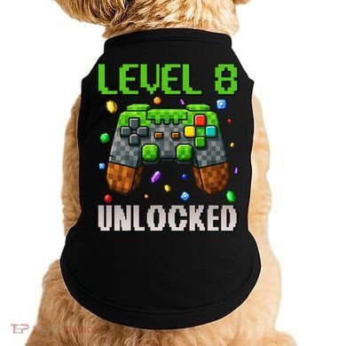 Birthday Level 8 Unlocked 8th Birthday Game Pixel Gift Doggie Tank