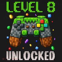 Birthday Level 8 Unlocked 8th Birthday Game Pixel Gift Visor thumb 3