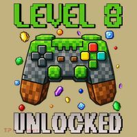 Birthday Level 8 Unlocked 8th Birthday Game Pixel Gift Mousepad thumb 1