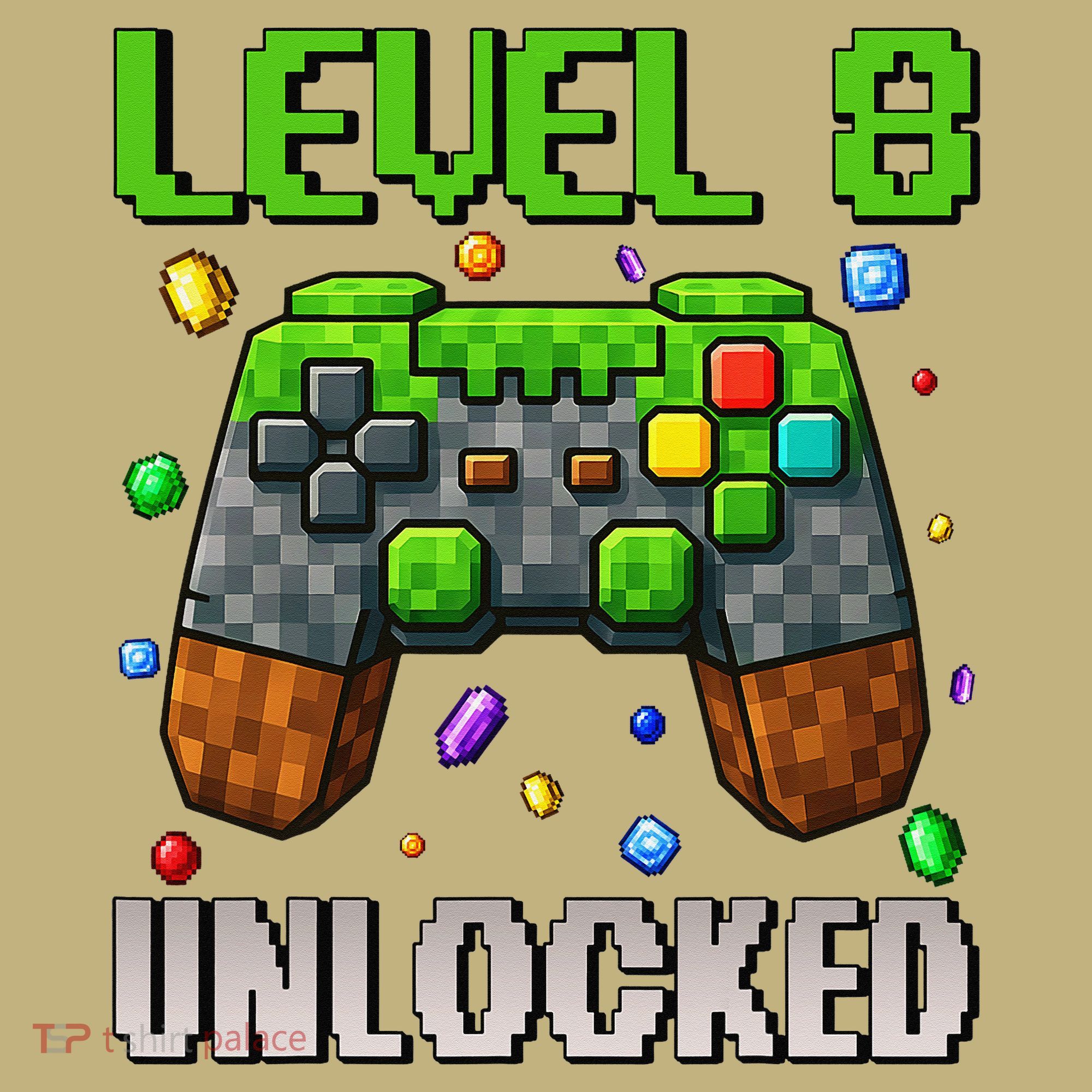Birthday Level 8 Unlocked 8th Birthday Game Pixel Gift Mousepad
