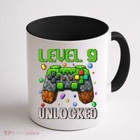 Birthday Level 9 Unlocked 9th Birthday Game Pixel Gift Coffee Mug thumb 1