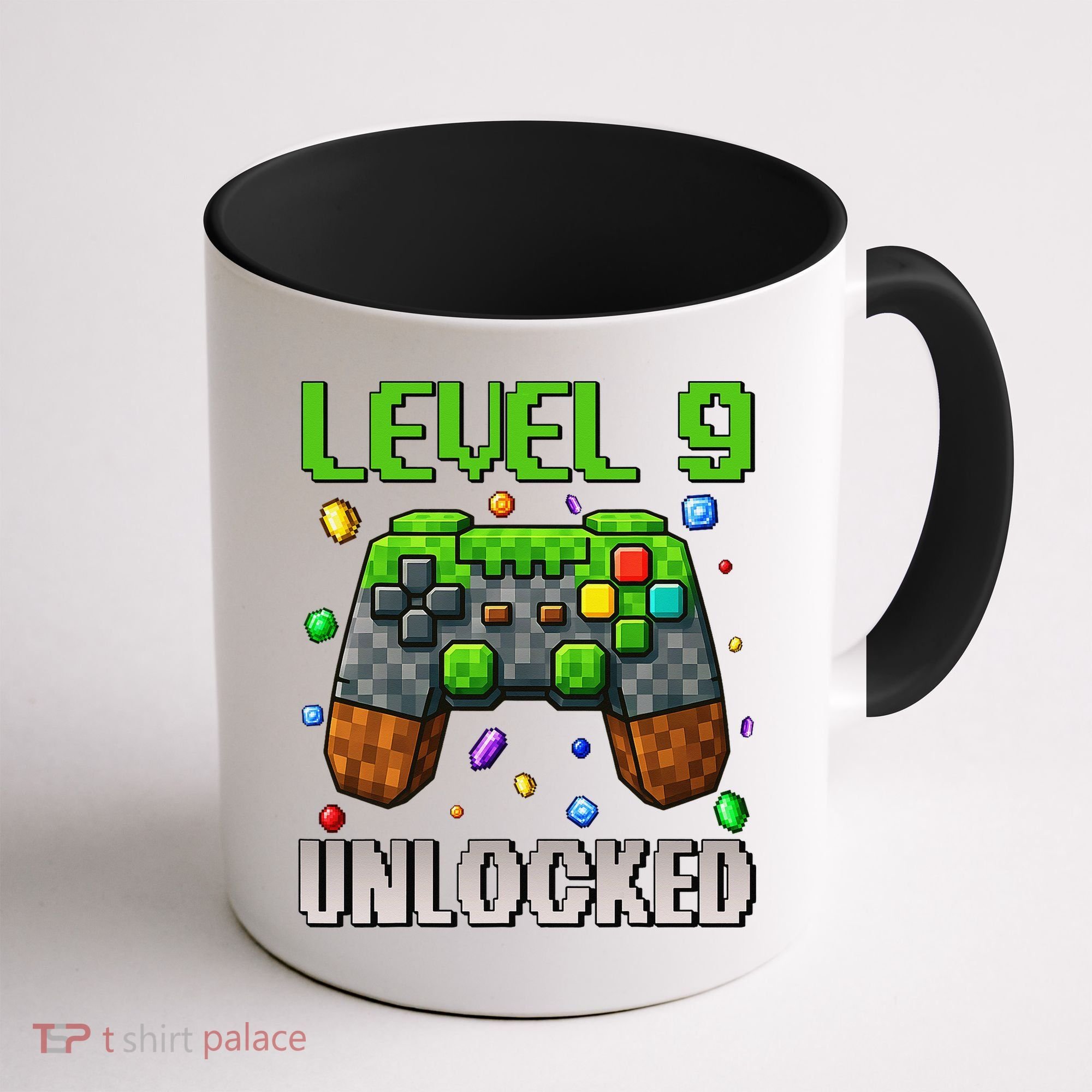 Birthday Level 9 Unlocked 9th Birthday Game Pixel Gift Coffee Mug