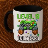 Birthday Level 9 Unlocked 9th Birthday Game Pixel Gift Coffee Mug thumb 2