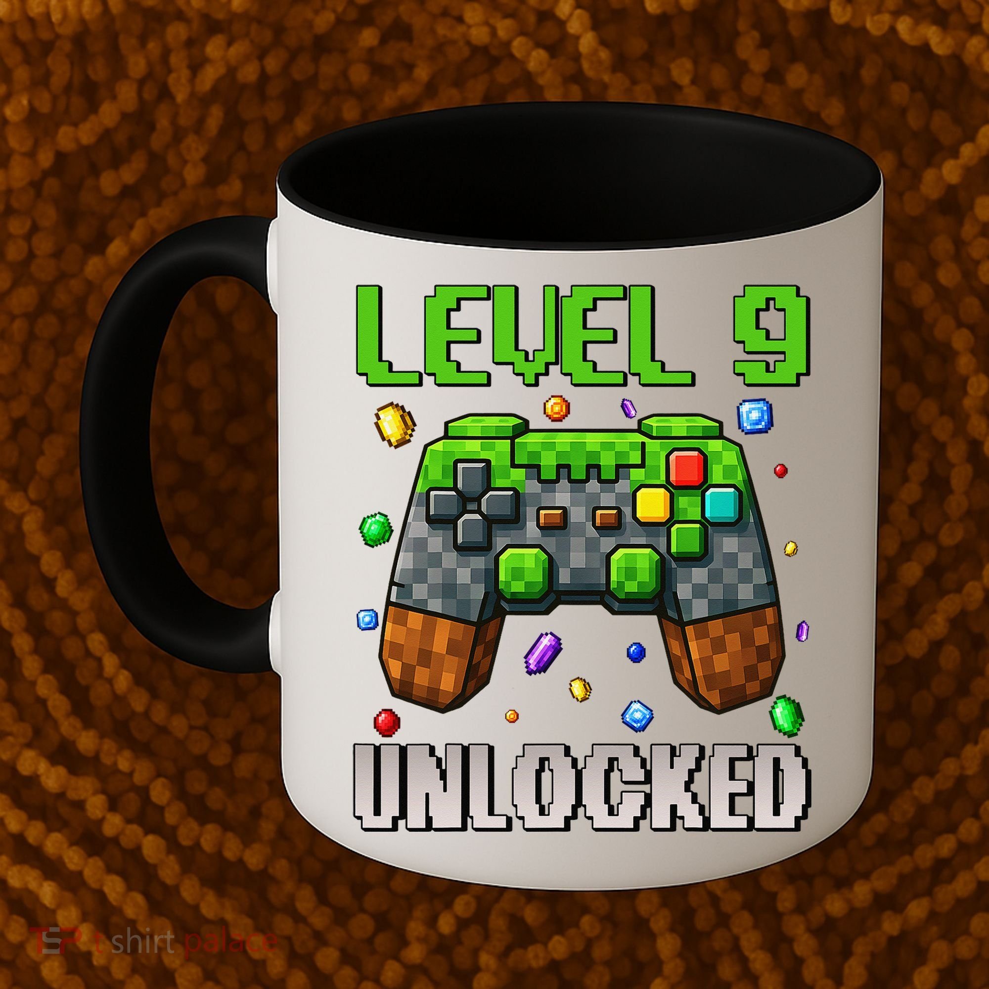 Birthday Level 9 Unlocked 9th Birthday Game Pixel Gift Coffee Mug