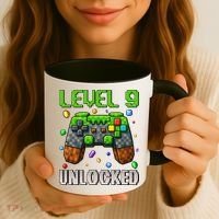 Birthday Level 9 Unlocked 9th Birthday Game Pixel Gift Coffee Mug thumb 3