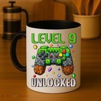 Birthday Level 9 Unlocked 9th Birthday Game Pixel Gift Coffee Mug thumb 4