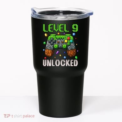 Birthday Level 9 Unlocked 9th Birthday Game Pixel Gift Tumbler