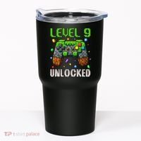 Birthday Level 9 Unlocked 9th Birthday Game Pixel Gift Tumbler thumb 0