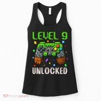 Birthday Level 9 Unlocked 9th Birthday Game Pixel Gift Women's Tank Top thumb 0