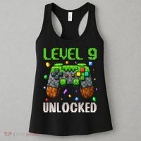 Birthday Level 9 Unlocked 9th Birthday Game Pixel Gift Women's Tank Top thumb 3
