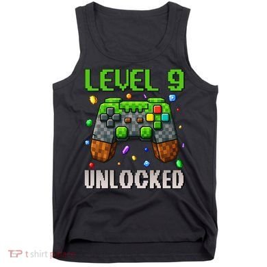 Birthday Level 9 Unlocked 9th Birthday Game Pixel Gift Tank Top