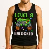 Birthday Level 9 Unlocked 9th Birthday Game Pixel Gift Tank Top thumb 3