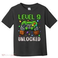 Birthday Level 9 Unlocked 9th Birthday Game Pixel Gift Toddler T-Shirt thumb 0