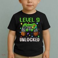 Birthday Level 9 Unlocked 9th Birthday Game Pixel Gift Toddler T-Shirt thumb 2