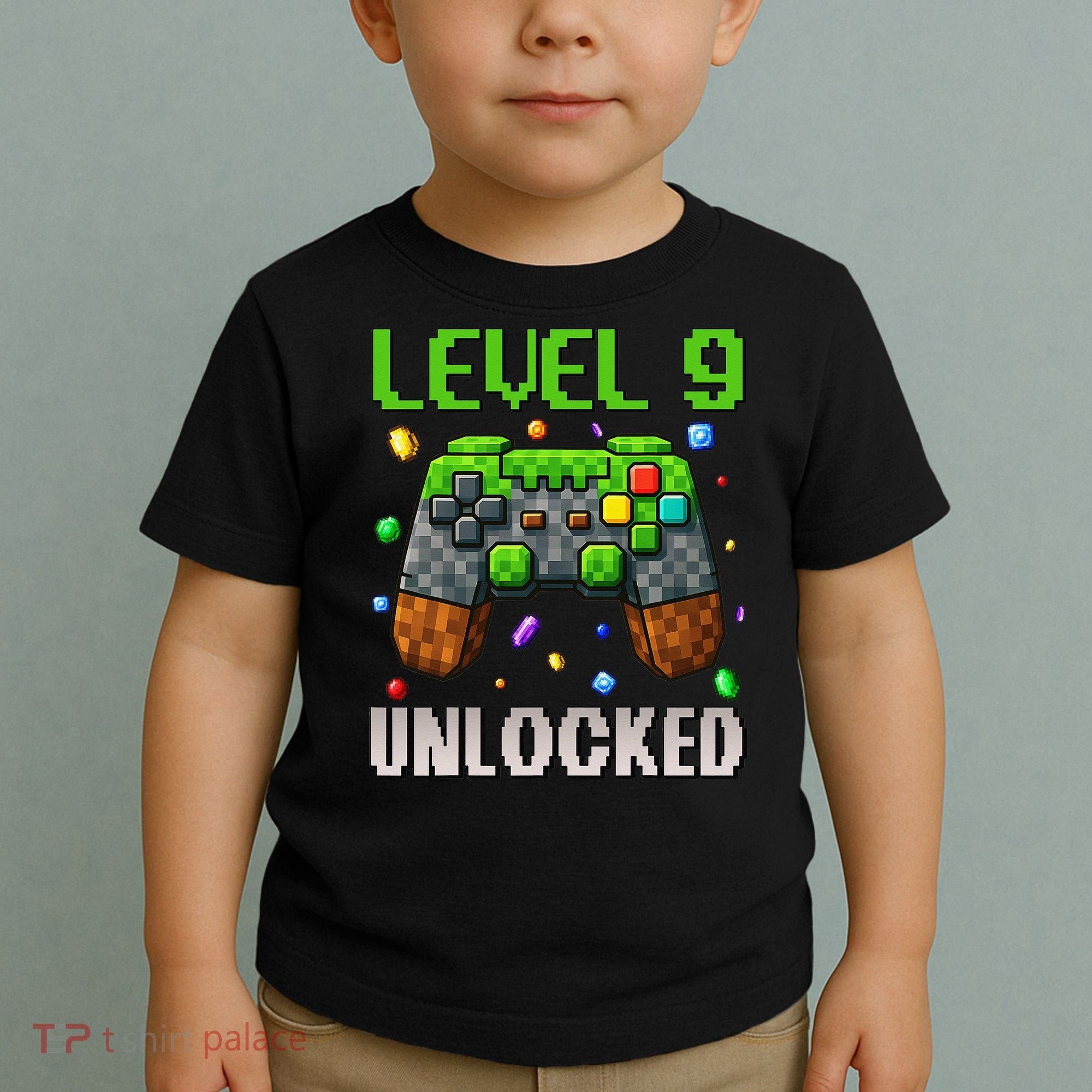 Birthday Level 9 Unlocked 9th Birthday Game Pixel Gift Toddler T-Shirt