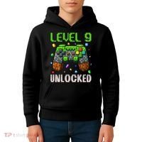 Birthday Level 9 Unlocked 9th Birthday Game Pixel Gift Kids Hoodie thumb 4