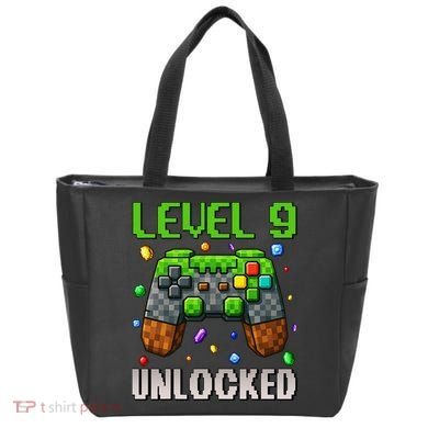 Birthday Level 9 Unlocked 9th Birthday Game Pixel Gift Tote Bag
