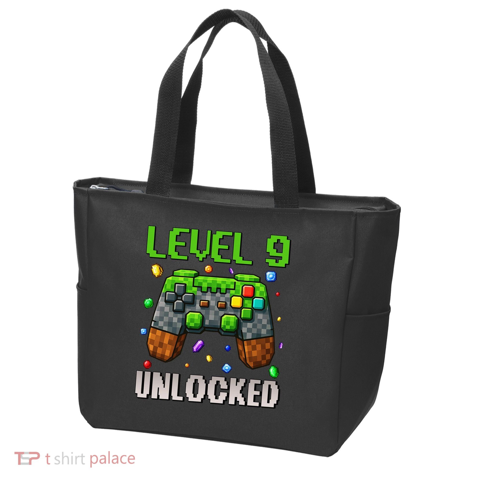 Birthday Level 9 Unlocked 9th Birthday Game Pixel Gift Tote Bag