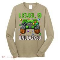 Birthday Level 9 Unlocked 9th Birthday Game Pixel Gift Long Sleeve Shirt thumb 0