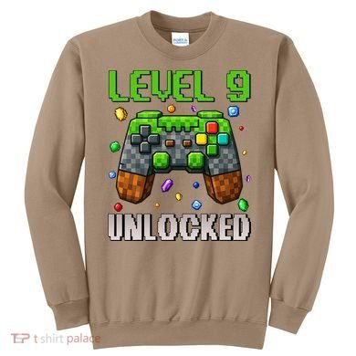 Birthday Level 9 Unlocked 9th Birthday Game Pixel Gift Sweatshirt