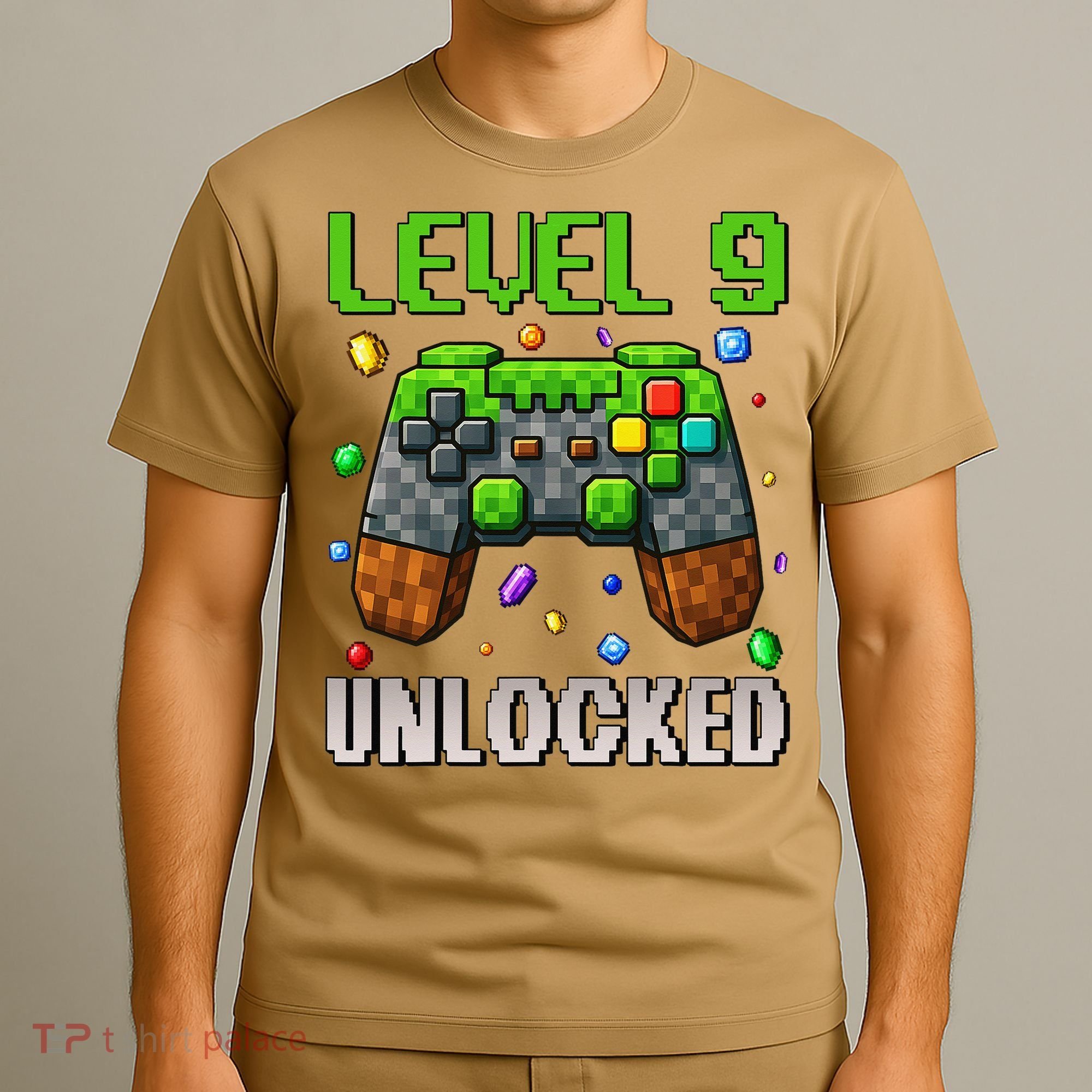 Birthday Level 9 Unlocked 9th Birthday Game Pixel Gift T-Shirt