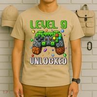 Birthday Level 9 Unlocked 9th Birthday Game Pixel Gift T-Shirt thumb 6