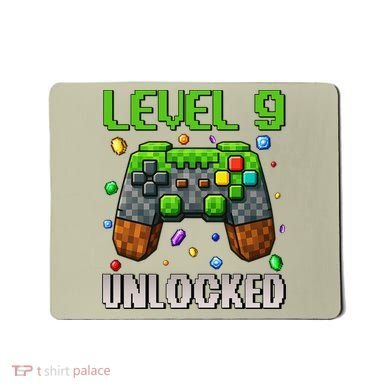 Birthday Level 9 Unlocked 9th Birthday Game Pixel Gift Mousepad