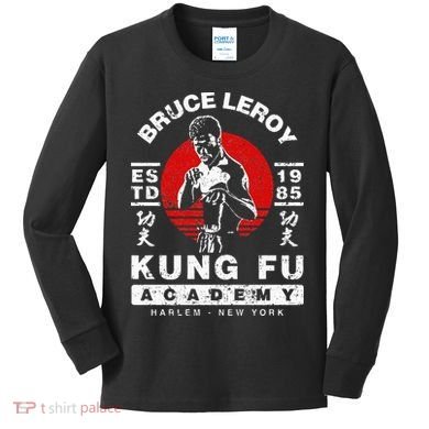 Bruce Leroy Academy  Kids Long Sleeve Shirt